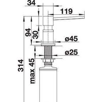Дозатор для моющего средства Blanco Lato Silgranit (хром/мягкий белый) - Превью изображения №2 — Интернет-магазин Time-Shop