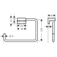 Держатель для полотенца Hansgrohe AddStoris 41754000 - Превью изображения №2 — Интернет-магазин Time-Shop