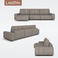 Угловой диван Lagoma Селкеа ШП 1000 + 1000 + оттоманка левый (Elle Russo/черный муар) - Превью изображения №6 — Интернет-магазин Time-Shop