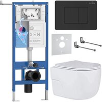 Roxen Porto в комплекте с инсталляцией StounFix Dual Fresh 6 в 1 868603 (кнопка: оружейная сталь матовая)
