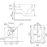 Унитаз подвесной Roxen Porto в комплекте с инсталляцией StounFix Dual Fresh 6 в 1 868603 (кнопка: оружейная сталь матовая) - Превью изображения №7 — Интернет-магазин Time-Shop