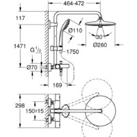 Душевая система  Grohe Euphoria System 260 27475001 - Превью изображения №2 — Интернет-магазин Time-Shop