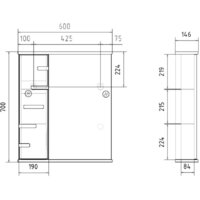  Volna Шкаф с зеркалом Joli 60 L (белый) - Превью изображения №8 — Интернет-магазин Time-Shop