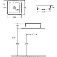 Умывальник Керамин Плаза 40 ФС (белый фаянс) - Превью изображения №3 — Интернет-магазин Time-Shop