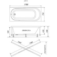 Ванна Triton Дина 170х75 - Превью изображения №6 — Интернет-магазин Time-Shop