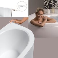 Ванна Lauter Bliss 180х80 L 21201081L (с ножками и серым подголовником) - Превью изображения №6 — Интернет-магазин Time-Shop