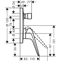 Смеситель Hansgrohe Novus 71045000 - Превью изображения №3 — Интернет-магазин Time-Shop