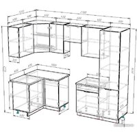 Готовая кухня ВерсоМебель Эко-2 1.2x2.7 левая (бетонный камень/дуб эвок прибрежный/ст.мрамор итальянский) - Превью изображения №6 — Интернет-магазин Time-Shop