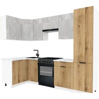 ВерсоМебель Эко-2 1.2x2.7 левая (бетонный камень/дуб эвок прибрежный/ст.мрамор итальянский)