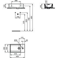 Умывальник Ideal Standard T373401 - Превью изображения №5 — Интернет-магазин Time-Shop