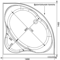 Ванна Aquanet Palau 140x140 - Превью изображения №4 — Интернет-магазин Time-Shop