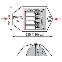 Экспедиционная палатка TRAMP Mountain 4 v2 (зеленый) - Превью изображения №16 — Интернет-магазин Time-Shop