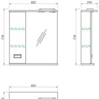  Какса-А Шкаф с зеркалом Пикколо 62 (левый) - Превью изображения №2 — Интернет-магазин Time-Shop