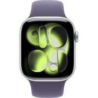 Умные часы Apple Watch Series 11 42 мм (алюминиевый корпус, серебристый/фиолетовый туман, спортивный силиконовый ремешок S/M) - Превью изображения №2 — Интернет-магазин Time-Shop