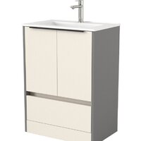 Дабер Тумба под умывальник 017 60 Т17.6.0.19Ч (бежевый/серый/ручка черная)