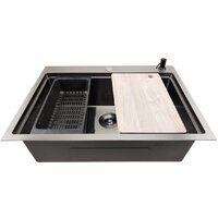 Кухонная мойка Stellar S6050NB-A (нано черный, c доской) - Превью изображения №4 — Интернет-магазин Time-Shop