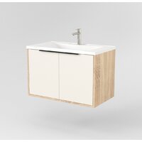  Дабер Тумба под умывальник 018 Andrea Elen 80 Т18.8А.0.18Ч (бежевый/дуб бардолино/ручка черная) - Превью изображения №3 — Интернет-магазин Time-Shop