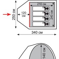 Кемпинговая палатка Totem Chinook 4 V2 - Превью изображения №2 — Интернет-магазин Time-Shop