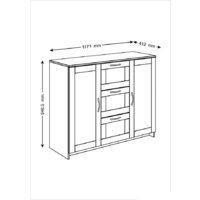 Комод Mio Tesoro Сириус 2 двери и 3 ящика 117x95 2.02.03.340.1 (белый) - Превью изображения №5 — Интернет-магазин Time-Shop