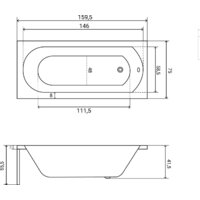 Ванна Lauter Haven 160 21202006 (с ножками, черным подголовн. черным лиц. и торц экраном) - Превью изображения №26 — Интернет-магазин Time-Shop