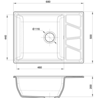 Кухонная мойка GranFest GF-V-680L (серый) - Превью изображения №4 — Интернет-магазин Time-Shop