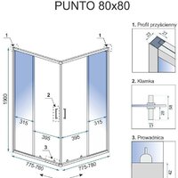 Душевой уголок Rea Punto 80x80 (черный/прозрачное стекло) - Превью изображения №7 — Интернет-магазин Time-Shop