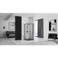 Душевой уголок Rea Punto 80x80 (черный/прозрачное стекло) - Превью изображения №5 — Интернет-магазин Time-Shop