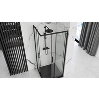 Душевой уголок Rea Punto 80x80 (черный/прозрачное стекло) - Превью изображения №2 — Интернет-магазин Time-Shop