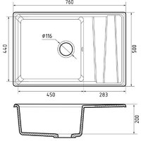 Кухонная мойка GranFest GF-LV-760L (кашемир) - Превью изображения №3 — Интернет-магазин Time-Shop