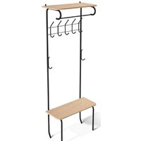 Стойка для одежды Sheffilton SHT-HW1 192404 (черный муар/дуб беленый) - Превью изображения №2 — Интернет-магазин Time-Shop