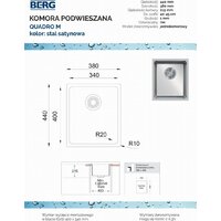 Кухонная мойка Berg Quadro 340 GT10K - Превью изображения №2 — Интернет-магазин Time-Shop