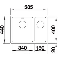 Кухонная мойка Blanco Andano 340/180-U (правая, без клапана-автомата) - Превью изображения №4 — Интернет-магазин Time-Shop