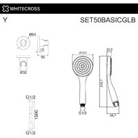 Душевой гарнитур  Whitecross SET50BASICGLB (брашированное золото) - Превью изображения №2 — Интернет-магазин Time-Shop