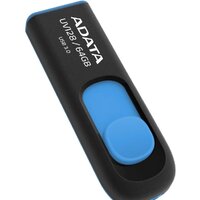 USB Flash ADATA DashDrive UV128 64GB (черный/синий) - Превью изображения №2 — Интернет-магазин Time-Shop