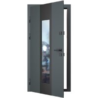 Металлическая дверь Guard Inox Black 96x205 (левая, графит/экосатин белый) - Превью изображения №2 — Интернет-магазин Time-Shop