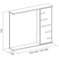  Volna Шкаф с зеркалом Joli 50 R (белый) - Превью изображения №10 — Интернет-магазин Time-Shop