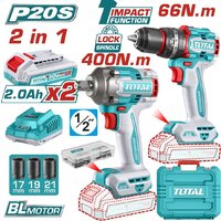 Total TCKLI20275 (шуруповерт, гайковерт, 2 АКБ, кейс)