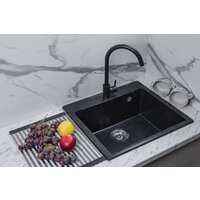 Кухонная мойка Marblan Cubi (черный, с сифоном) - Превью изображения №5 — Интернет-магазин Time-Shop