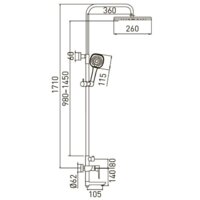 Душевая система  Gross Aqua Evo GA9017SMDMB - Превью изображения №2 — Интернет-магазин Time-Shop