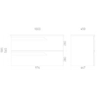  Laparet Тумба под умывальник Atlas 100 (белый матовый) - Превью изображения №2 — Интернет-магазин Time-Shop