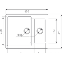 Кухонная мойка Zigmund & Shtain Rechteck 600.2 (швейцарский шоколад) - Превью изображения №3 — Интернет-магазин Time-Shop