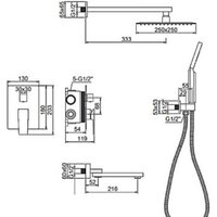 Душевая система  Ledeme L2478-2 - Превью изображения №2 — Интернет-магазин Time-Shop