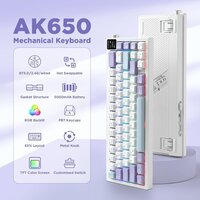 Клавиатура Ajazz AK650 (белый/фиолетовый/голубой, Ajazz Dream Weaving) - Превью изображения №3 — Интернет-магазин Time-Shop