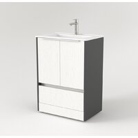  Дабер Тумба под умывальник 017 60 Т17.6.0.20Б (белый древесный/серый/ручка белая) - Превью изображения №2 — Интернет-магазин Time-Shop