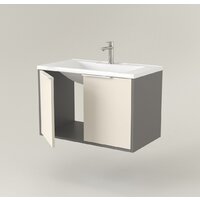  Дабер Тумба под умывальник 018 Andrea Elen 80 Т18.8А.0.19Б (бежевый/серый/ручка белая) - Превью изображения №3 — Интернет-магазин Time-Shop