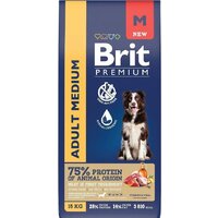 Brit Premium Adult Medium с индейкой и телятиной 15 кг