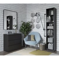 Стеллаж Mio Tesoro Варма 40 (шпон ясень, черный) - Превью изображения №2 — Интернет-магазин Time-Shop