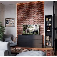 Стеллаж Mio Tesoro Варма 40 (шпон ясень, черный) - Превью изображения №4 — Интернет-магазин Time-Shop