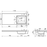 Умывальник Эстет Даллас 110, правая (белый) - Превью изображения №5 — Интернет-магазин Time-Shop