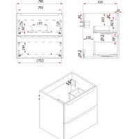  ЗОВ Тумба под умывальник Дион 80 D80LWP0M9003MKV5-HPL38T (туя/белый матовый) - Превью изображения №4 — Интернет-магазин Time-Shop